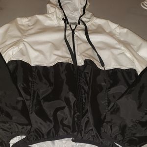 Black and white windbreaker